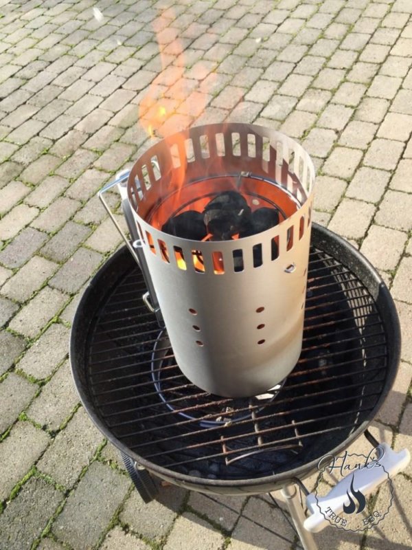 Starter briquettes warming up