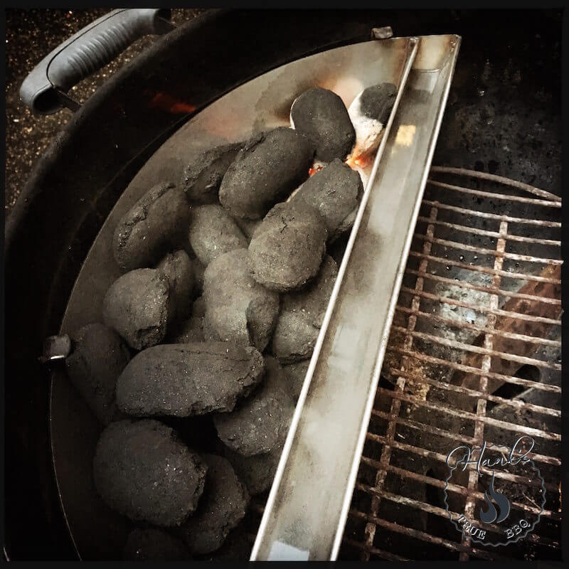 Slow 'N Sear, briquettes added, ready for low n' slow.
