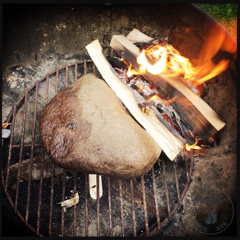Grilling Flat Iron Steak with wood