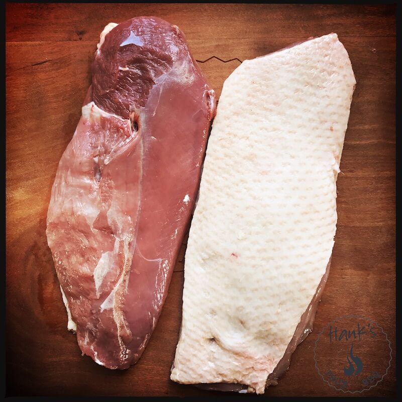 Raw duck breasts