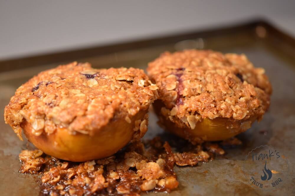 Grilled Peach Blueberry Crumble