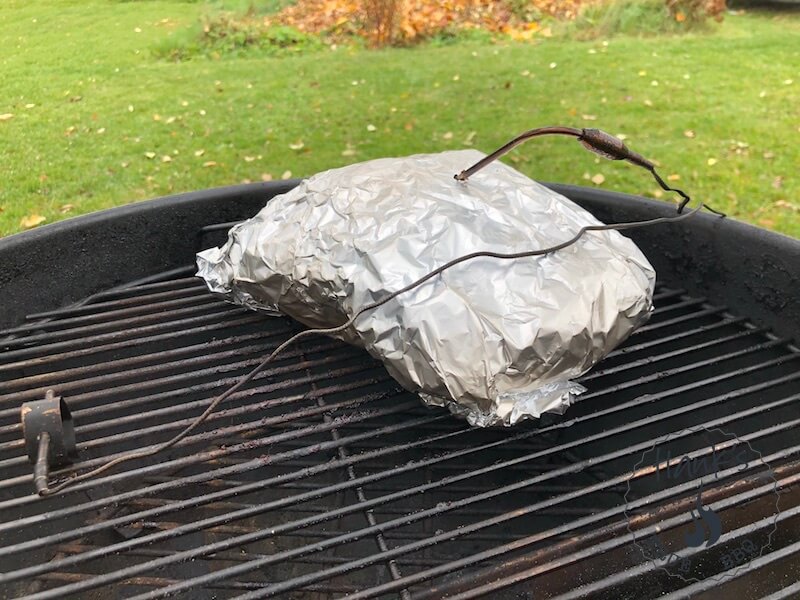 Chuck roast wrapped in foil