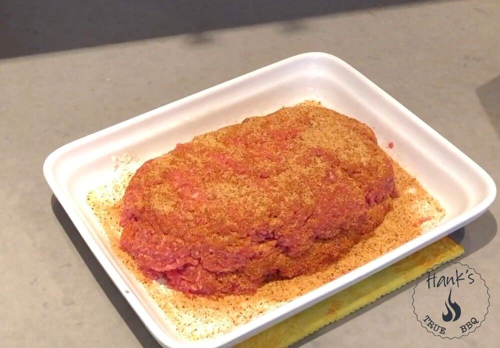 Meatloaf with rub applied
