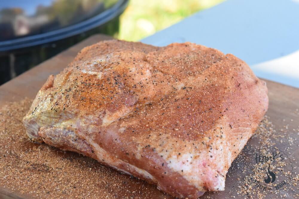 Thick Pork Ribs with rub applied